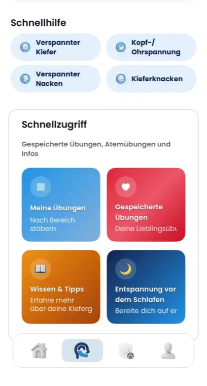 Die JawBuddy Übungsbibliothek auf einem iPhone