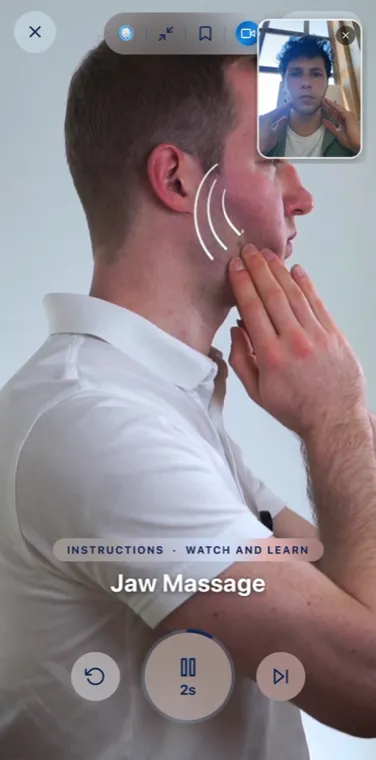 Eine geführte Kiefermassage in der JawBuddy-App